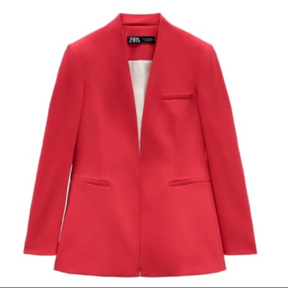 ZARA LAPELLESS FUCHSIA BLAZER